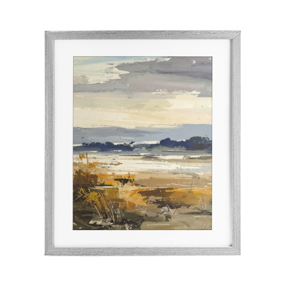 Stupell Industries Contemporary Distant Horizon Abstract Gray Framed Print Under Glass, 13 x 16, by Alonza Saunders