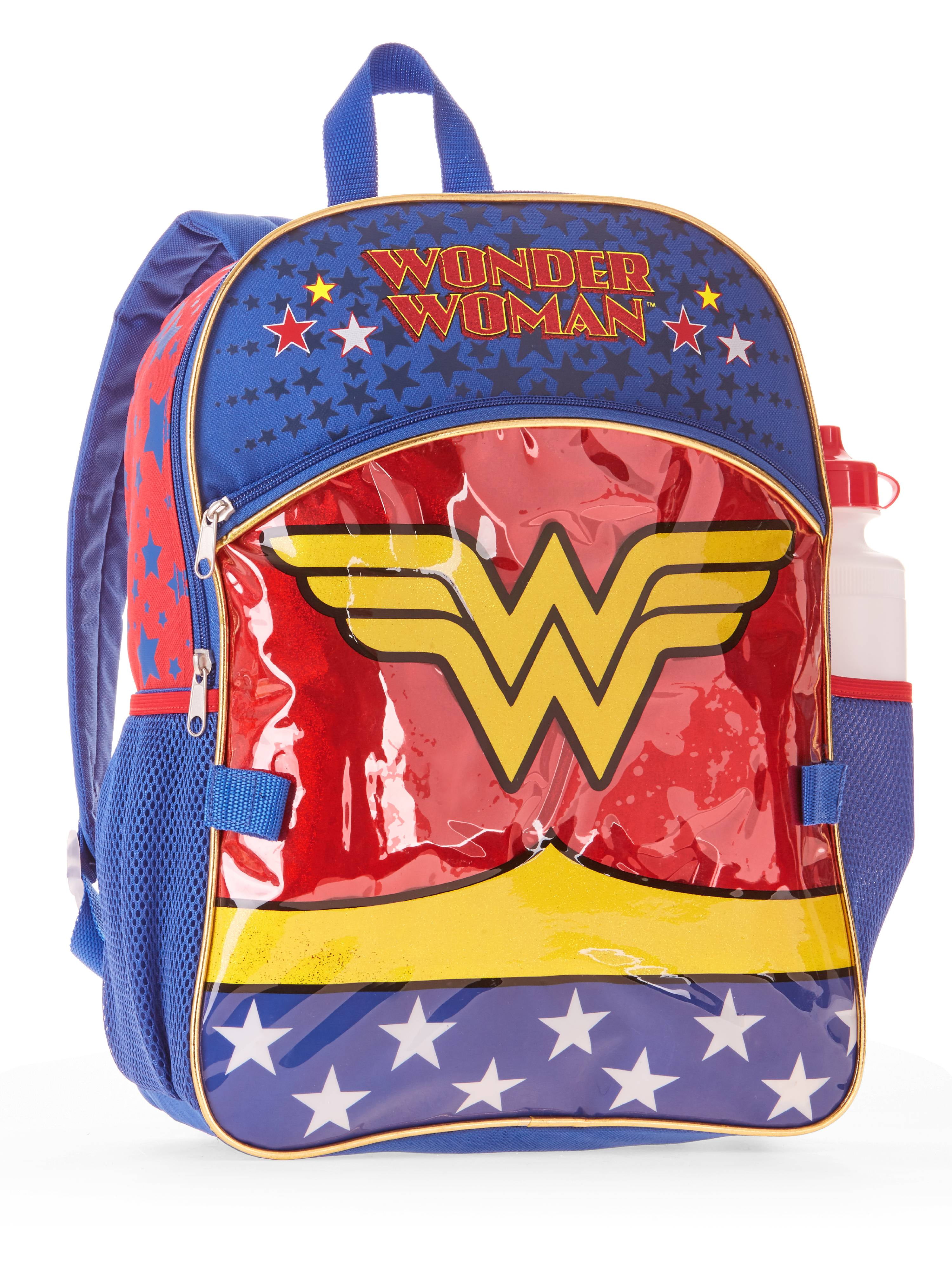 Mochila Mujer Maravilla 5 Piezas Conjunto Lunchbag Chavalas Niñas Wonder Woman 5 Piece Backpack Set Lunchbag Kids S School Dc Comics Bookbag