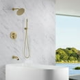 thumbnail image 6 of SUMERAIN Shower System with Tub Spout and Handheld Shower, Brass Rain Shower Tub Set with 8 Inches Shower Head and Rough in Valve Brushed Gold, 6 of 13