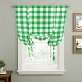 thumbnail image 2 of St. Patrick's Day Tie Up Curtains for Windows, Balloon Window Shades, Spring Lucky Grass Sage Green Buffalo Plaid Kitchen Window Treatments Roll Up Curtain for Basement/Nursery 52"x45", 2 of 8
