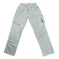 thumbnail image 6 of Men's Cargo Pants Slim Fit Casual Solid Color Pockets Elastic Waist Full Length Pants Gray, 6 of 8