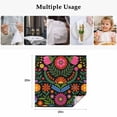 thumbnail image 4 of Bohemian Cloth Napkins, Red Green Tribal Mexican Abstract Flower Washable and Reusable Dinner Napkins Set of 8, Table Napkin for Kitchen Party Birthday Wedding Hotel Housewarming 20"x20", 4 of 8