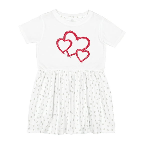 Inktastic Three Red Hearts Girls Toddler Dress