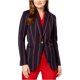 thumbnail image 2 of Anne Klein - Chaqueta tipo americana a rayas con un botón para mujer, azul, 8 Anne Klein un botón, 2 of 2