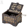 thumbnail image 2 of Gustave Hand Crank Music Box, You are My Sunshine Wooden Engraved Musical Case Crafts, Mechanism Antique Carved Musical Box Gifts for Daughter Kids (Black), 2 of 12