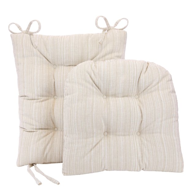 Klear Vu The Gripper Cojín Antideslizante Para Mecedora, Grueso, Incluye Cojín Para Asiento Y Almohada Para Respaldo Con Lazos Para Interior, Sala De Estar, Mecedora, 17 X 17 Pulgadas, Juego De 2 Piez
