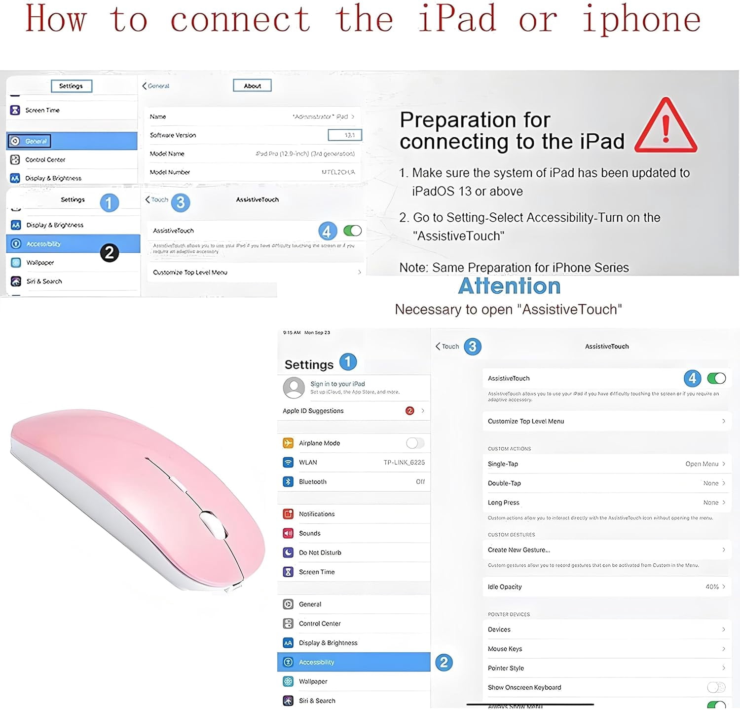 Bluetooth Mouse,Rechargeable Wireless Mouse for MacBook Pro/MacBook Air/Laptop/PC/Mac/iPad pro/Computer,Bluetooth 5.2 + 3.0 +2.4G USB Receiver