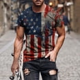 thumbnail image 2 of yoeyez T-Shirts 4 Juillet Hommes, T-Shirts Manches Courtes Hommes 4 Juillet Drapeau Américain Mode Hawaïenne Col Rond T-Shirt Golf pour Hommes Multicolore,2TG, 2 of 5