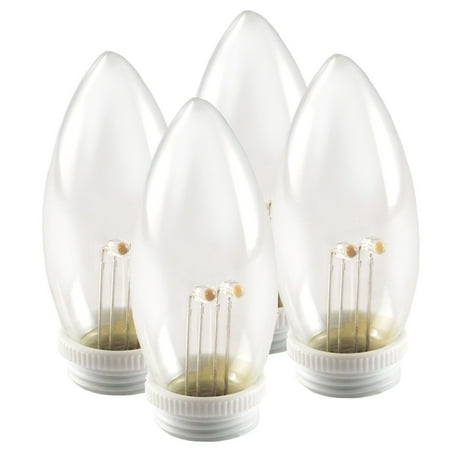 

612 Vermont Ultra Bright Battery Operated LED Window Candle Replacement Bulbs VT-1935-R4-W (4 Bulbs/Pack)