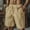 Khaki, variant on Mens Shorts Athletic Qiggri Men Solid Color Pocket Drawstring Cotton And Linen Elastic Waist Beach Shorts Mens Summer Shorts