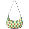 thumbnail image 1 of Geometric Plaid Crossbody Bag for Women Abstract Checkered Pattern Shoulder Bag with Adjustable Strap Compact Corduroy Purse for Commuting or Shopping, 1 of 5