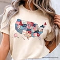 thumbnail image 2 of Patriotic Patchwork USA T-Shirt, Quilted Map Tee for Americana Fans, 2 of 6