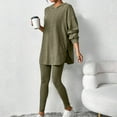 thumbnail image 4 of HAiming Women's Two Piece Outfits Long Sleeve Loose Hoodies and Legging Pants Knitted Sweatsuits Set Casual Loungewear, 4 of 9