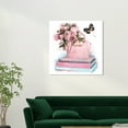thumbnail image 2 of Design District Canvas Pink Fashion Books Fashion and Glam Handbags Wall Art Canvas Print Pink Pastel Pink 30x30, 2 of 3