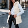 thumbnail image 2 of Cmfcve Womens Plus Size Full Zip Puffer Vest Long Hooded Sleeveless Padded Jacket Fall Winter Casual Quilted Warm Outerwear, 2 of 9