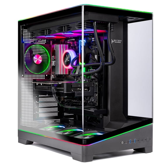 Skytech Gaming Harpy Gaming PC, AMD Ryzen 7 9800X3D 4.7GHz, NVIDIA RTX 5070 12GB VRAM, 1TB Gen4 NVMe SSD, 32GB DDR5 RAM 6000, 850W GOLD ATX 3 PSU, 360 ARGB AIO , WI-FI 5, Windows 11, Desktop