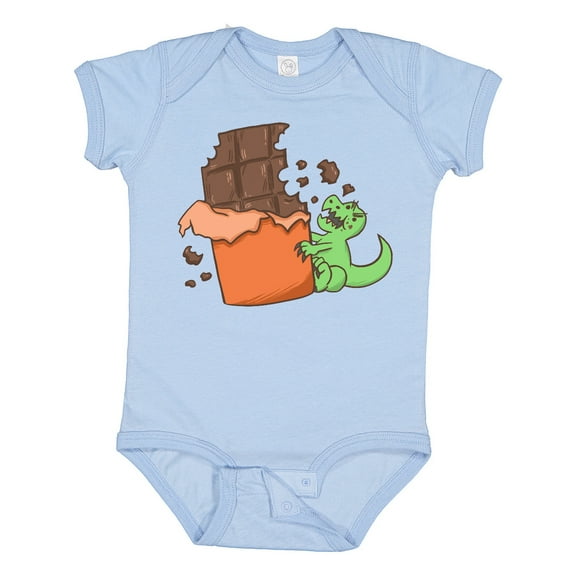 Inktastic Dino With Chocolate Bar Boys or Girls Baby Bodysuit