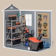 thumbnail image 4 of Aiho 6'x4' Outdoor Plastic Storage Shed with Window, Weather -Resistant, Easy Assembly, Wood-Effect Garden Tool House - Light Gray, 4 of 7