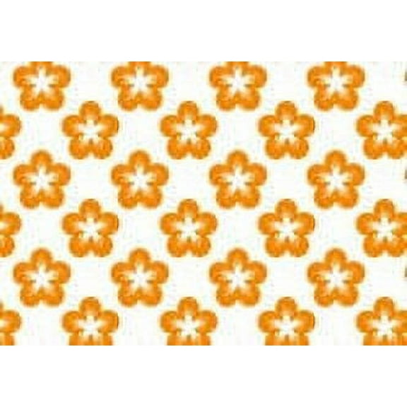 Orange and White Flower Edible Cake & Cupcake Image Decoration Frosting Sheet