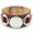 Silver Burgundy, variant on Men Women Monogram Blank Wrap Bracelet Leather Cuff Engraved Round Snap Bracelet