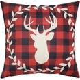 thumbnail image 6 of SUFAM Set of 4 Pillow Cases Buffalo Checked Plaid Christmas Farmhouse Tree Deer Snowflake Red Winter Throw Pillowcase Cover Cushion Case Home Decor 18x18 inch, 6 of 7
