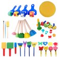 thumbnail image 2 of Juego de pinceles de pintura para niños, Kit de pinceles de pintura con esponja de aprendizaje temprano, divertido, 30 Uds., 2 of 8