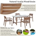 thumbnail image 5 of Harper & Bright Designs 5 Pieces Outdoor Acacia Wood Dining Set for 4, Patio Rectangular Table with Umbrella Hole and 4 Chair for Lawn Garden Poolside, Light Brown,Light Gray, 5 of 19