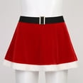 thumbnail image 5 of LiiYii Women's Christmas Red Skirts Mrs Santa Claus Costume Holiday Party Carnival Rave Xmas Mini Skirt Skort Red M, 5 of 10