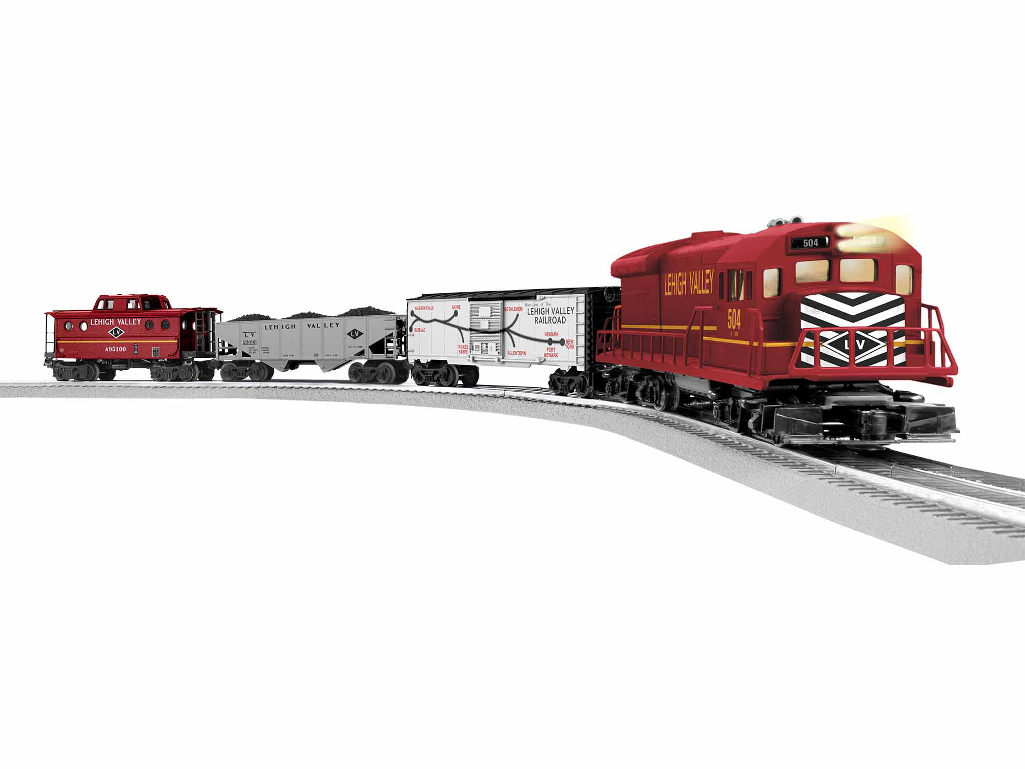Lionel O Gauge Lehigh Valley U36B Freight Electric Model Train Set with