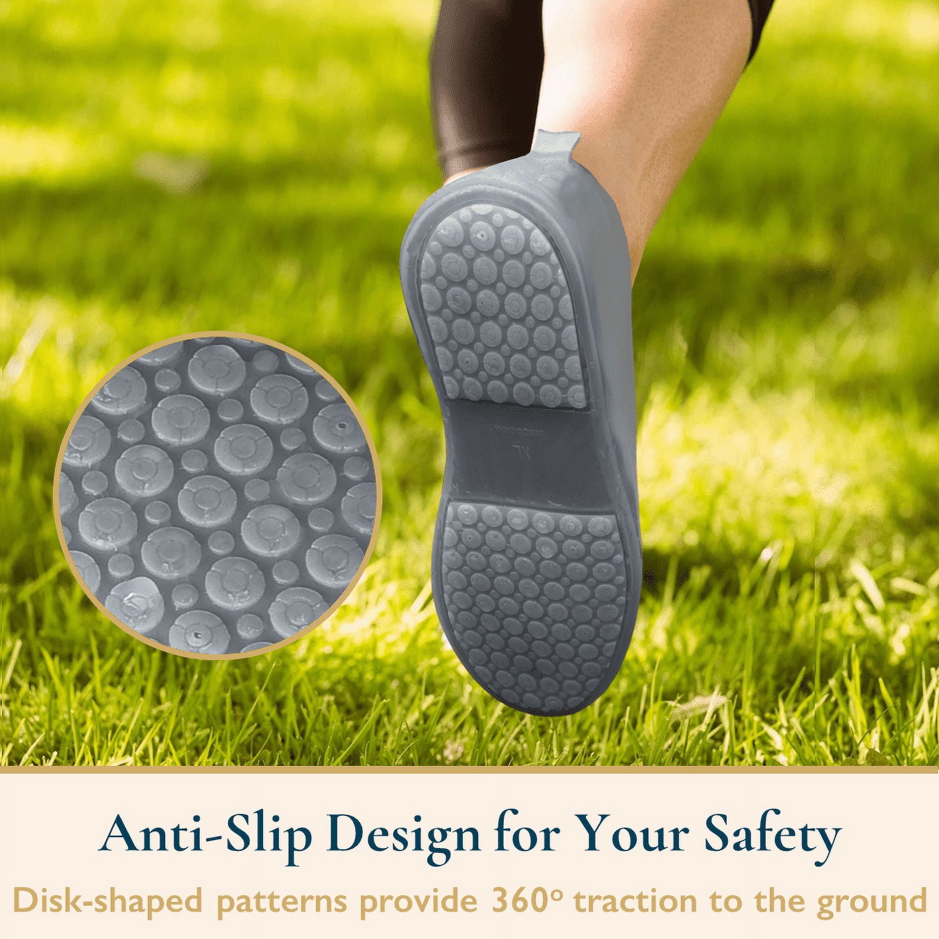 ComfiTime Waterproof Shoe Covers - Shoe Covers for Rain, Non-Slip TPE Rubber Material Stronger than Silicone, Durable and Reusable Shoe Protectors Covers for Men, Women and Kids Indoor/Outdoor