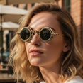thumbnail image 4 of Weflink Round Metal Frame Sunglasses Retros Trendy Light weight Sunglasses with Sun Protecting for Outdoor Activity, 4 of 20