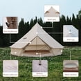 thumbnail image 5 of Bell Tent with Stove Jack, Spacious 13.1ft Family Glamping Yurt, 4-6 Person, 4 Season, Easy Setup, Waterproof, Ventilated Outdoor Shelter (13.1ft(Beige)), 5 of 10