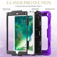 thumbnail image 4 of FJLBDE Case for iPad 6th / 5th Gen (2018 2017) / iPad Air 2/iPad Pro 9.7 inch, Rugged Shockproof Tablet Cases Cover with Kickstand Shoulder Strap, Purple, 4 of 7