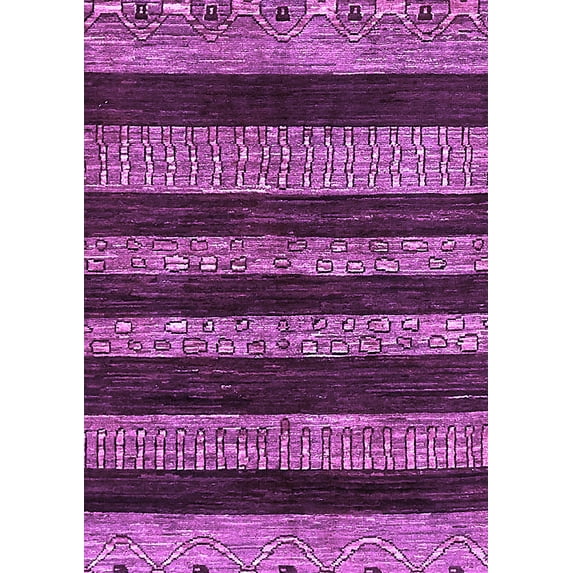 Ahgly Company Indoor Rectangle Abstract Purple Modern Area Rugs, 4' x 6'