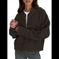 thumbnail image 1 of Suéter de Punto Grueso con Cremallera para Mujer, Abrigo de Otoño con Mangas Largas y Cuello Acanalado Marrón Oscuro M, 1 of 9