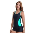 thumbnail image 2 of Top-kevin Women's One Piece Bathing Suits, Boyleg Unitard Swimsuit for Water Aerobics, Fitness or Lap Swimming, 2 of 15