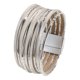 thumbnail image 2 of Pulsera rígida para mujer de cuero sintético PU, duradera, versátil, fácil de usar, multicapa. Plata, 2 of 9