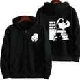thumbnail image 5 of Snoopy-Sudadera con capucha y cremallera para hombre y mujer, chaqueta de dibujos animados de Anime, de gran tamaño, color gris, a la moda, para primavera y otoño, novedad de 2024, 5 of 5