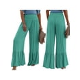 thumbnail image 4 of Liacowi Women Wide Leg Palazzo Pants Casual Loose Smocked Elastic Waist Beach Pants Trousers Summer High Waist Wide-Leg Pants, 4 of 5