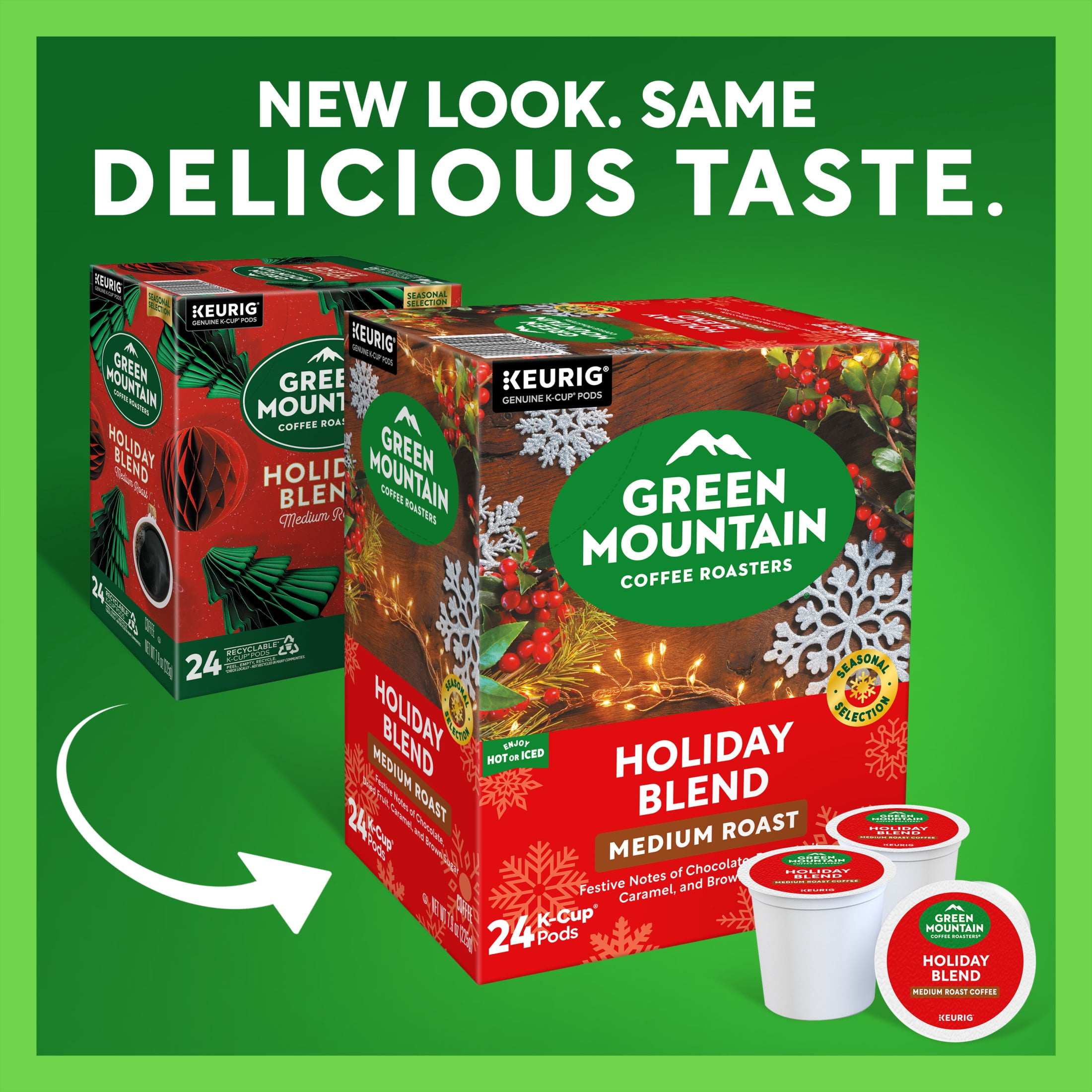 Green Mountain Coffee Roasters, Holiday Blend Medium Roast K-Cup Coffee Pods, 24 Count