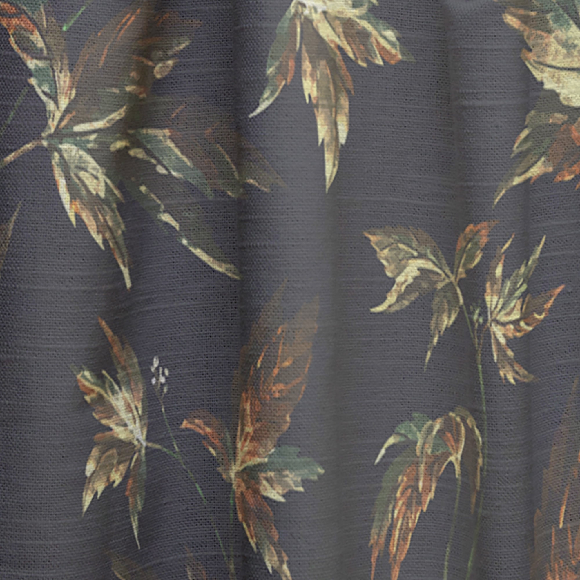 Designart 'Leaves on Black' Traditional Curtain Panel