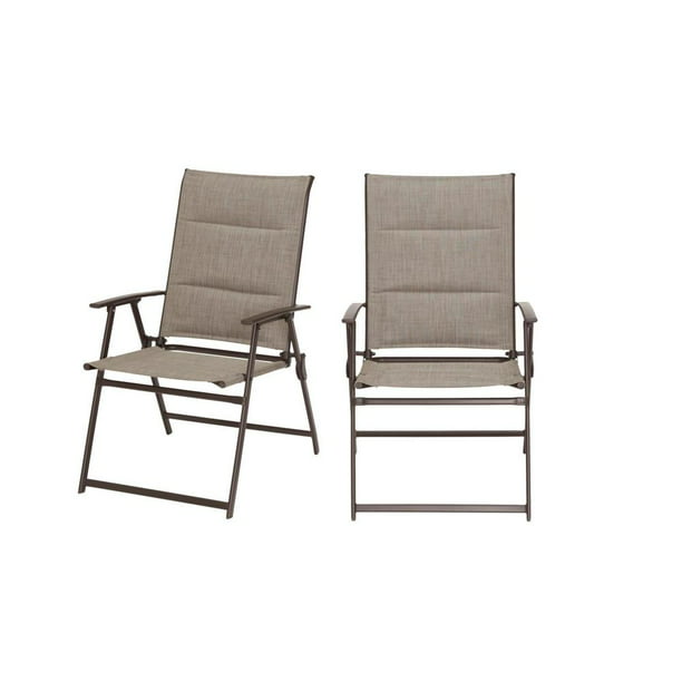 Sling Padded Folding Patio Chair, Hampton Bay Mix And Match Stackable Sling Outdoor Dining Chair In Cafe