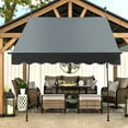 thumbnail image 5 of Grey Modern Sunshade, 95% Shade, SPF80++ UV Resistant. Polyester & Carbon Steel, Hand-Cranked. Ergonomic Handle, Wave Edging. For Terraces, Gardens, Shops. Assembly Needed., 5 of 15