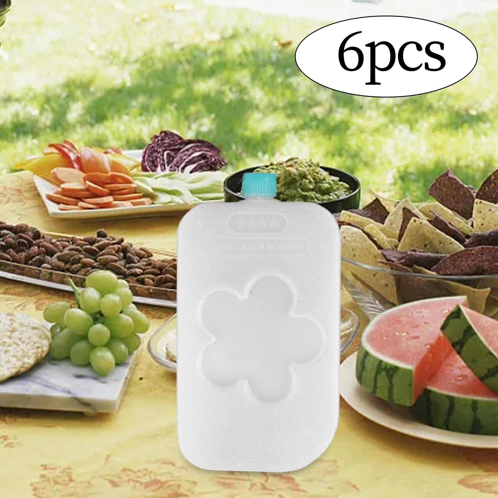 6x Freezer Packs Blocks Portable that Simply Stays Cooling Elements Ice Blocks Ice Pack for Hiking Picnic Family Outdoors 16.5cmx9cmx3cm