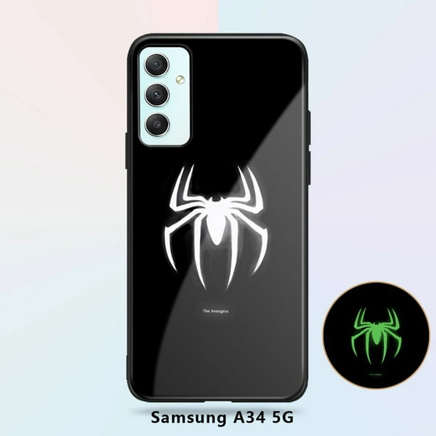 Para Samsung Galaxy A04 A14 A24 A34 A54 5G Luminoso Marvel Funda Para El Teléfono Para Niños Superhéroe Para Hombre Capitán América Ironman Caso Brilla En La Oscuridad De Vidrio Templado Cubierta Tras