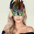 thumbnail image 5 of Unique Bargains 1 Pc Sequined Feathers Party Mask Multicolored Plastic Feather, 5 of 5
