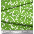 thumbnail image 3 of Soimoi Green Silk Fabric Filigree Damask Printed Fabric 1 Yard 42 Inch Wide, 3 of 3