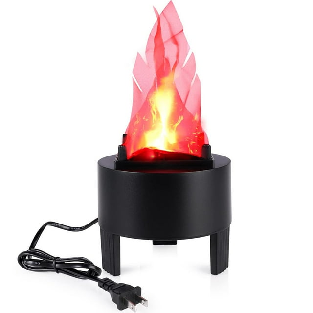 MesaSe Torch Light 3D Party Flame Effect For Halloween Prop Table Lamp Black US ABS LED Home Decoration