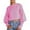 Pink, variant on Womens Pullover Knit Sweater Top Women's Casual Knitted Pullover Sweater with Long Batwing Sleeves and Soft Ribbed Texture for Everyday Comfort