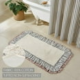 thumbnail image 4 of VHC Brands Kaila Farmhouse 27"x48" Bathmat Creme Ruched Ruffle Cotton Solid Color Rectangle Bath Decor, 4 of 6